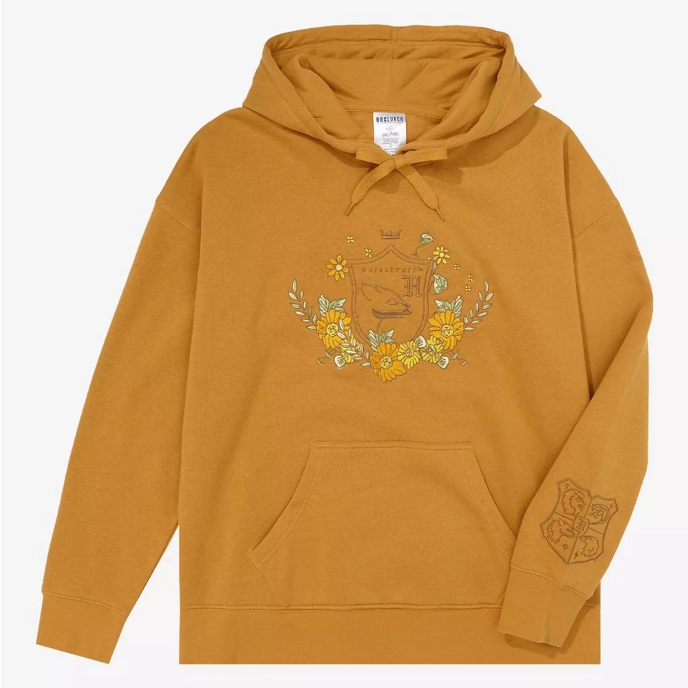 Harry Potter Floral Hufflepuff Crest Women's Hoodie - BoxLunch‎ Exclusive